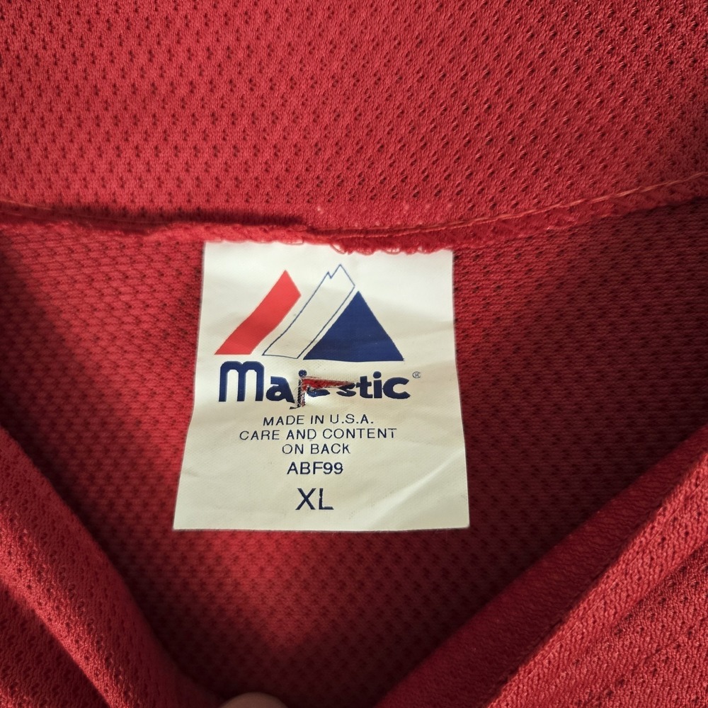 VTG Majestic Boston Red Sox Jersey Mens XL USA Made Stitched Logo Red MLB 90s - Picture 5 of 8